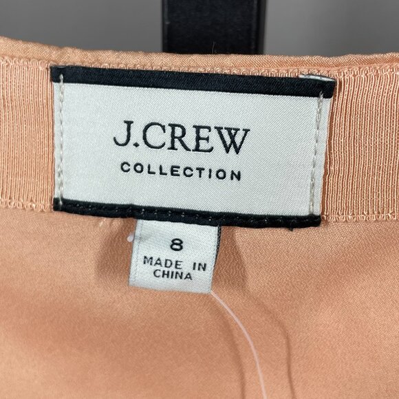 NEW J Crew Collection Skirt Womens 8 orange silk straight midi preppy colorful - Picture 4 of 10